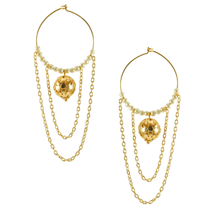 Traditional Kundan earrings in gold-tone, perfect for weddings and festive wear