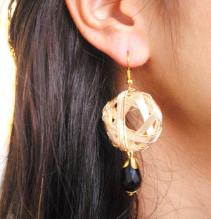 Traditional Kundan earrings in gold-tone, perfect for weddings and festive wear