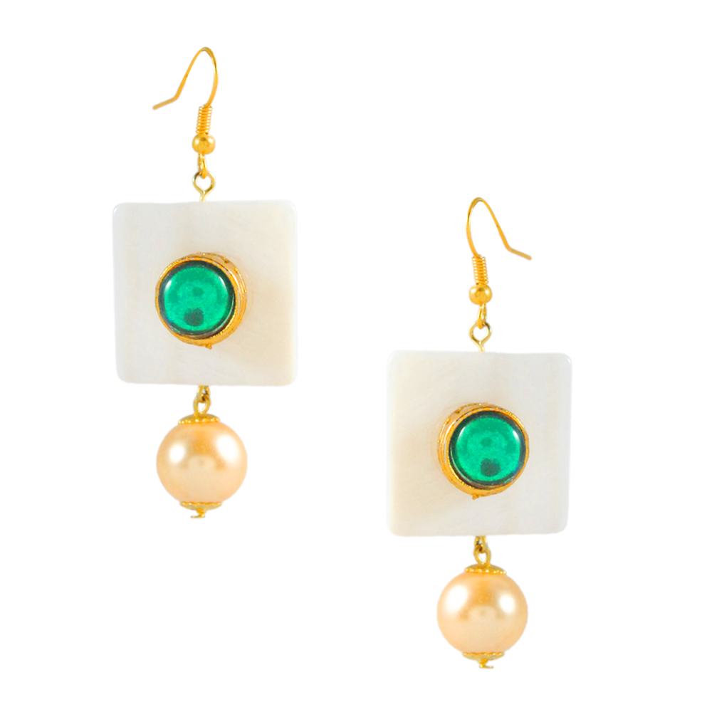 Traditional Kundan earrings in gold-tone, perfect for weddings and festive wear