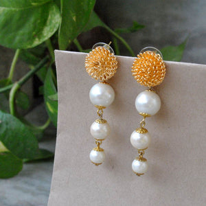 Traditional Kundan earrings in gold-tone, perfect for weddings and festive wear