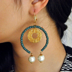 Traditional Kundan earrings in gold-tone, perfect for weddings and festive wear