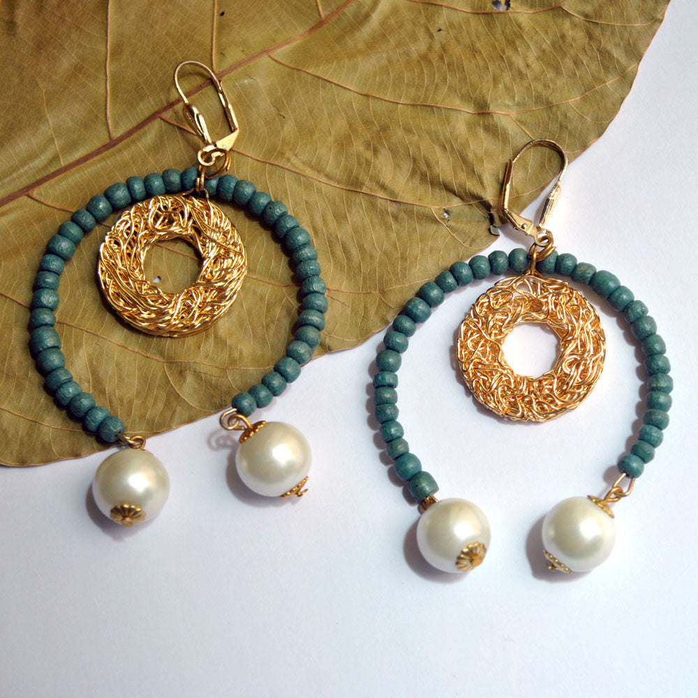 Traditional Kundan earrings in gold-tone, perfect for weddings and festive wear