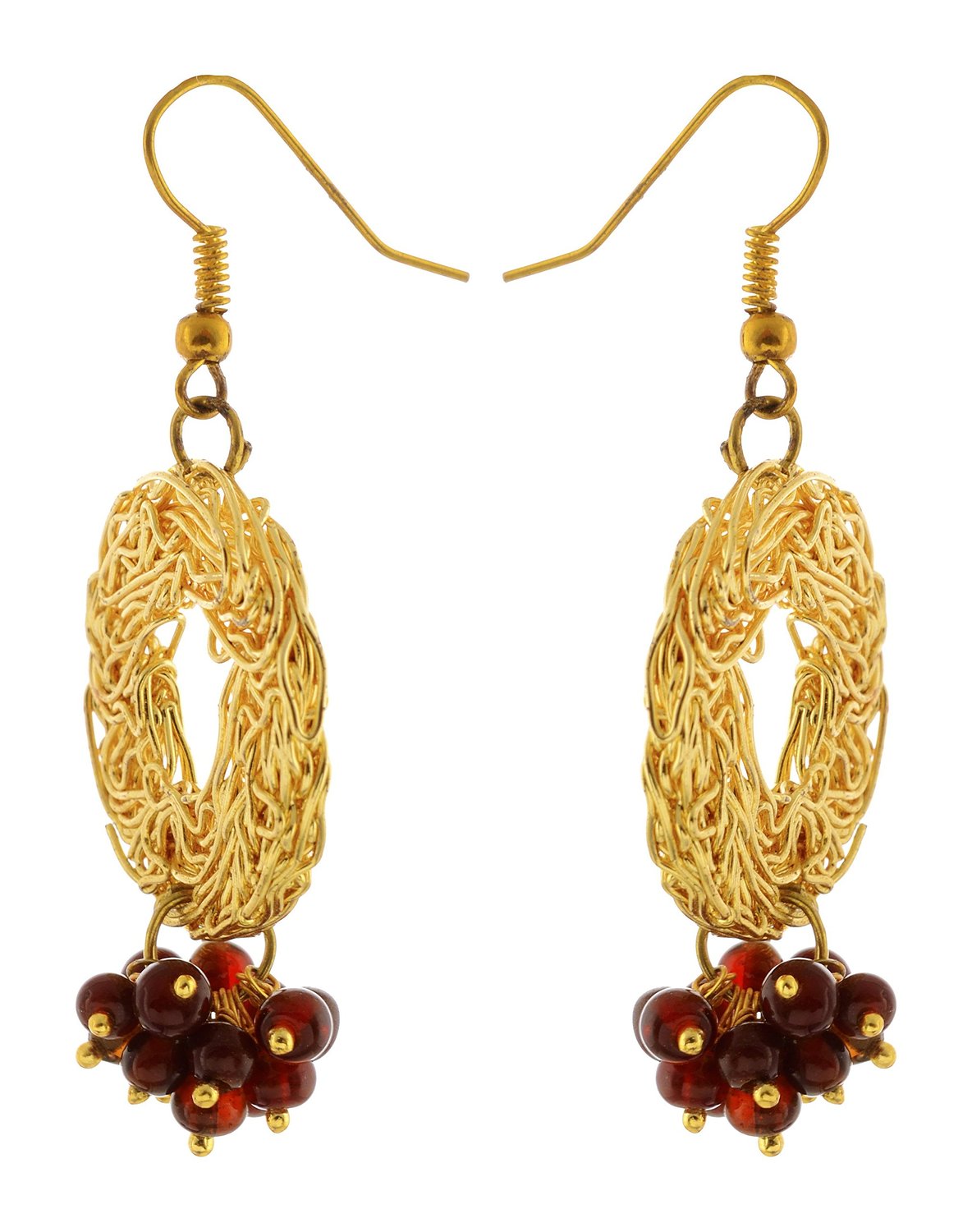 golden wire mesh earrings 