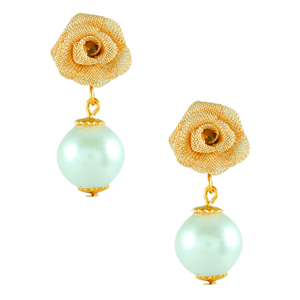 Traditional Kundan earrings in gold-tone, perfect for weddings and festive wear