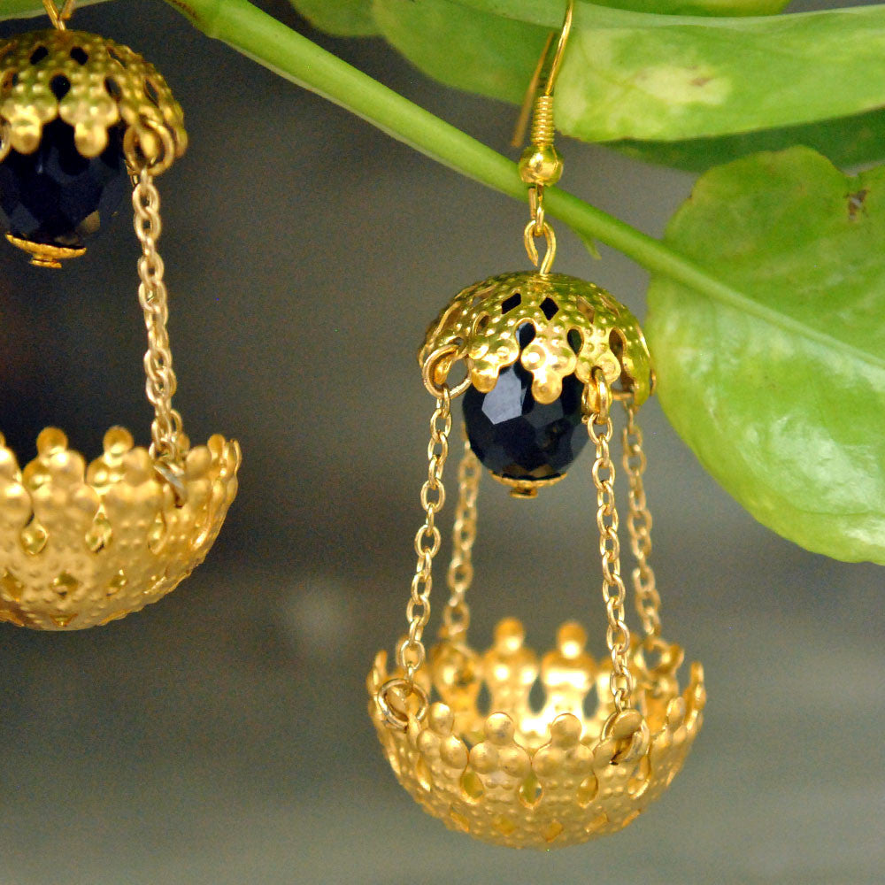 Black in Chain Earrings