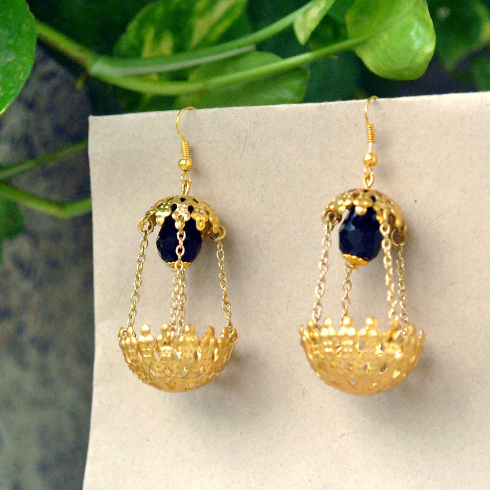 Traditional Kundan earrings in gold-tone, perfect for weddings and festive wear