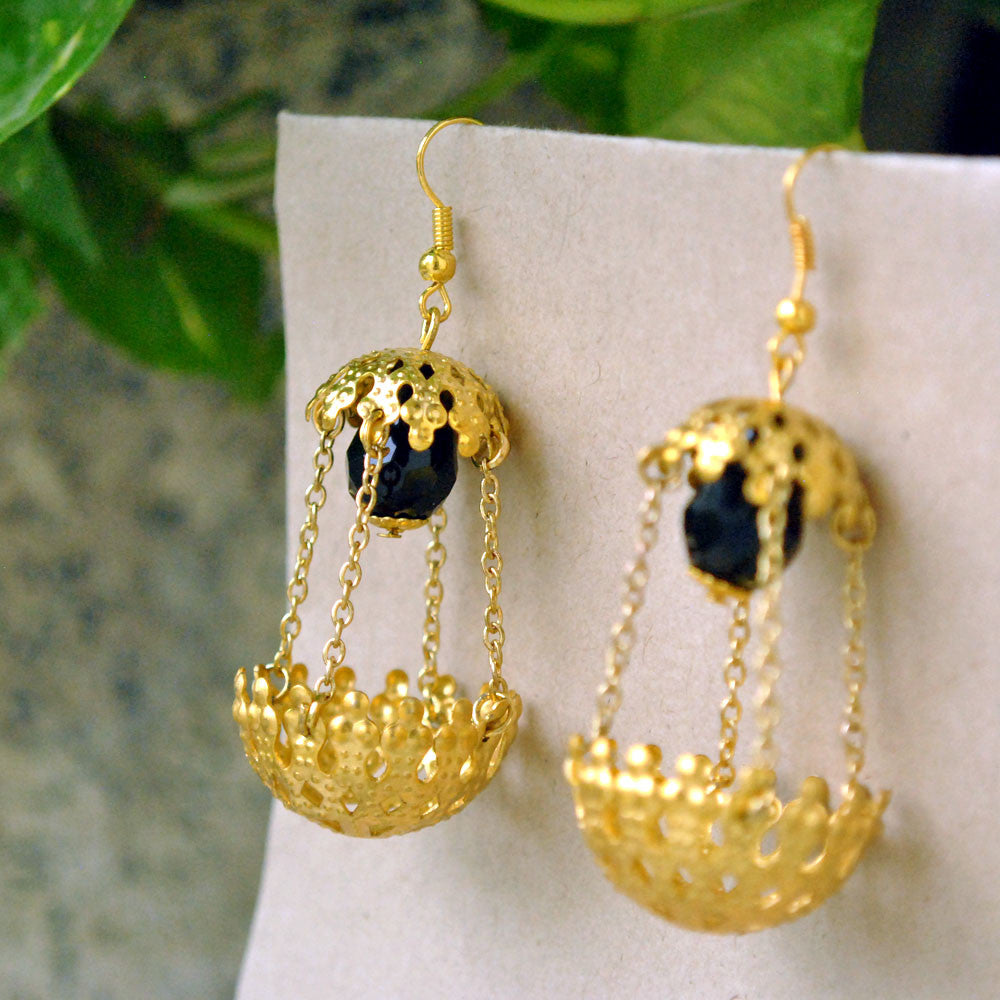 Black in Chain Earrings