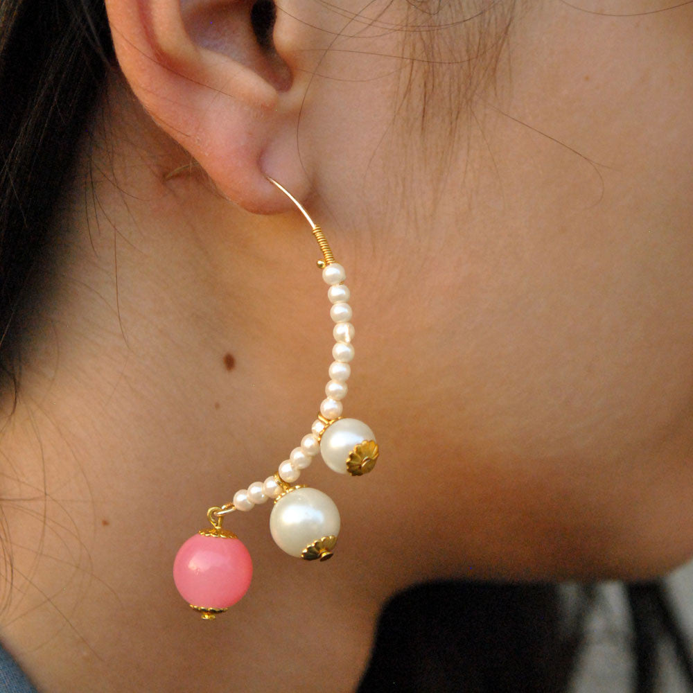 Traditional Kundan earrings in gold-tone, perfect for weddings and festive wear