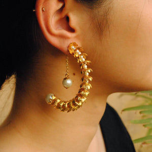 Traditional Kundan earrings in gold-tone, perfect for weddings and festive wear
