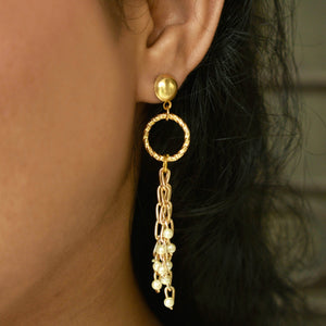 Traditional Kundan earrings in gold-tone, perfect for weddings and festive wear
