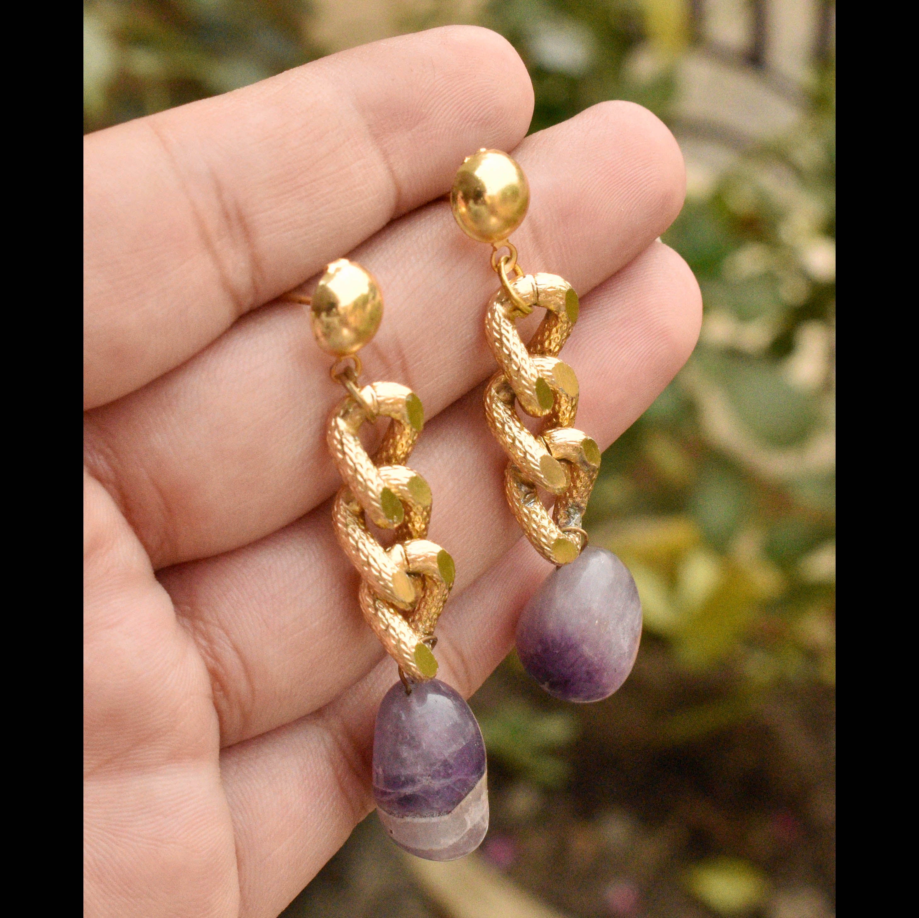 Golden Beaded Earrings – Kreate