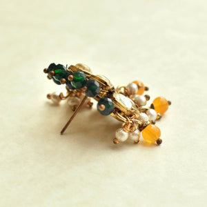 Traditional Kundan earrings in gold-tone, perfect for weddings and festive wear