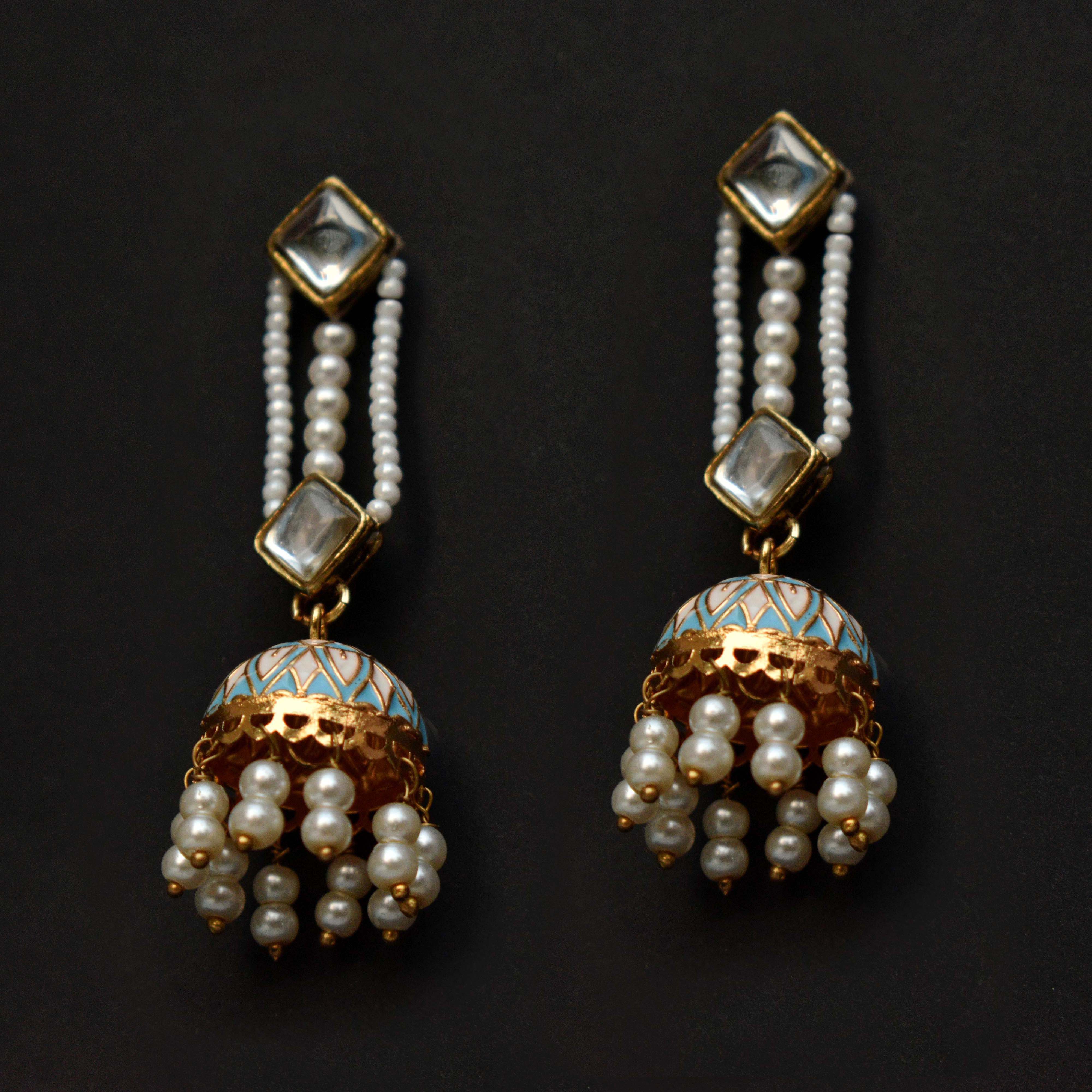 acrylic kundan earrings