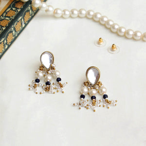 Traditional Kundan earrings in gold-tone, perfect for weddings and festive wear