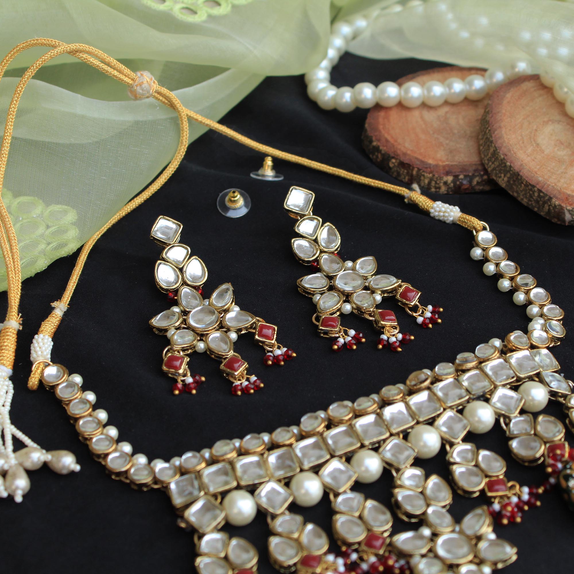 Flipkart.com - Buy Shoshaa Gold-Plated Green & Yellow kundan Drop Earrings  Brass Drops & Danglers Online at Best Prices in India