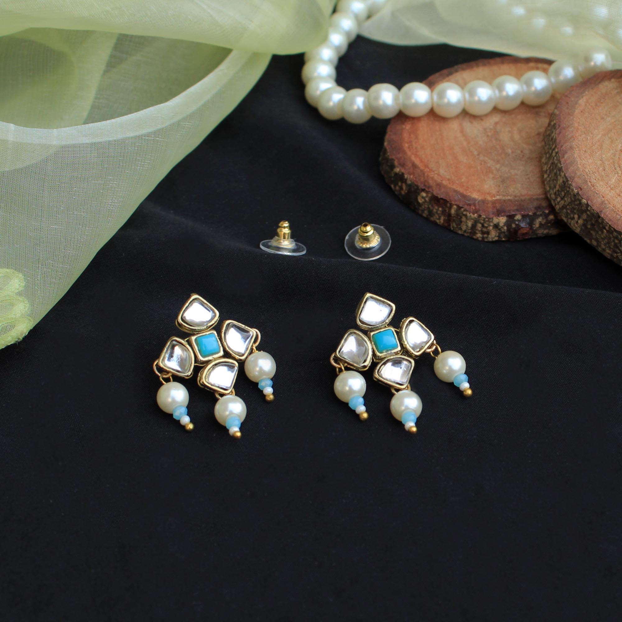 Buy Royal Blue Pearl Kundan Earrings Indian Blue Earrings Pakistani Earrings  Indian Jewelry Bridal Jewelry Blue Punjabi Meenakari Earrings Online in  India - Etsy