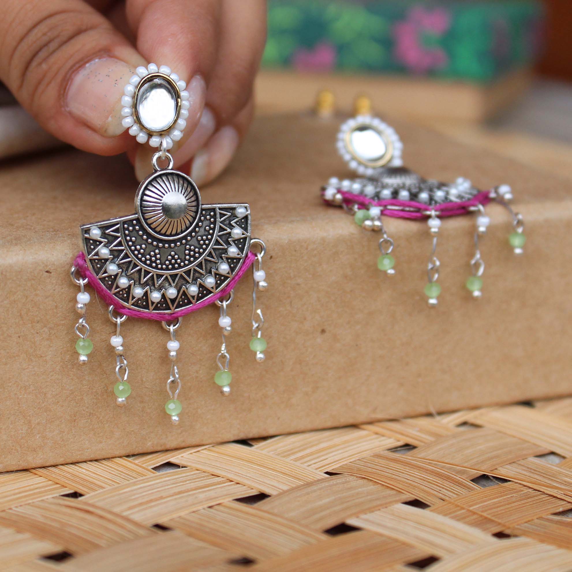 Intricate Handcrafted D Drop Earrings