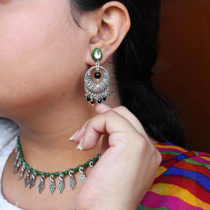 Traditional Kundan earrings in gold-tone, perfect for weddings and festive wear