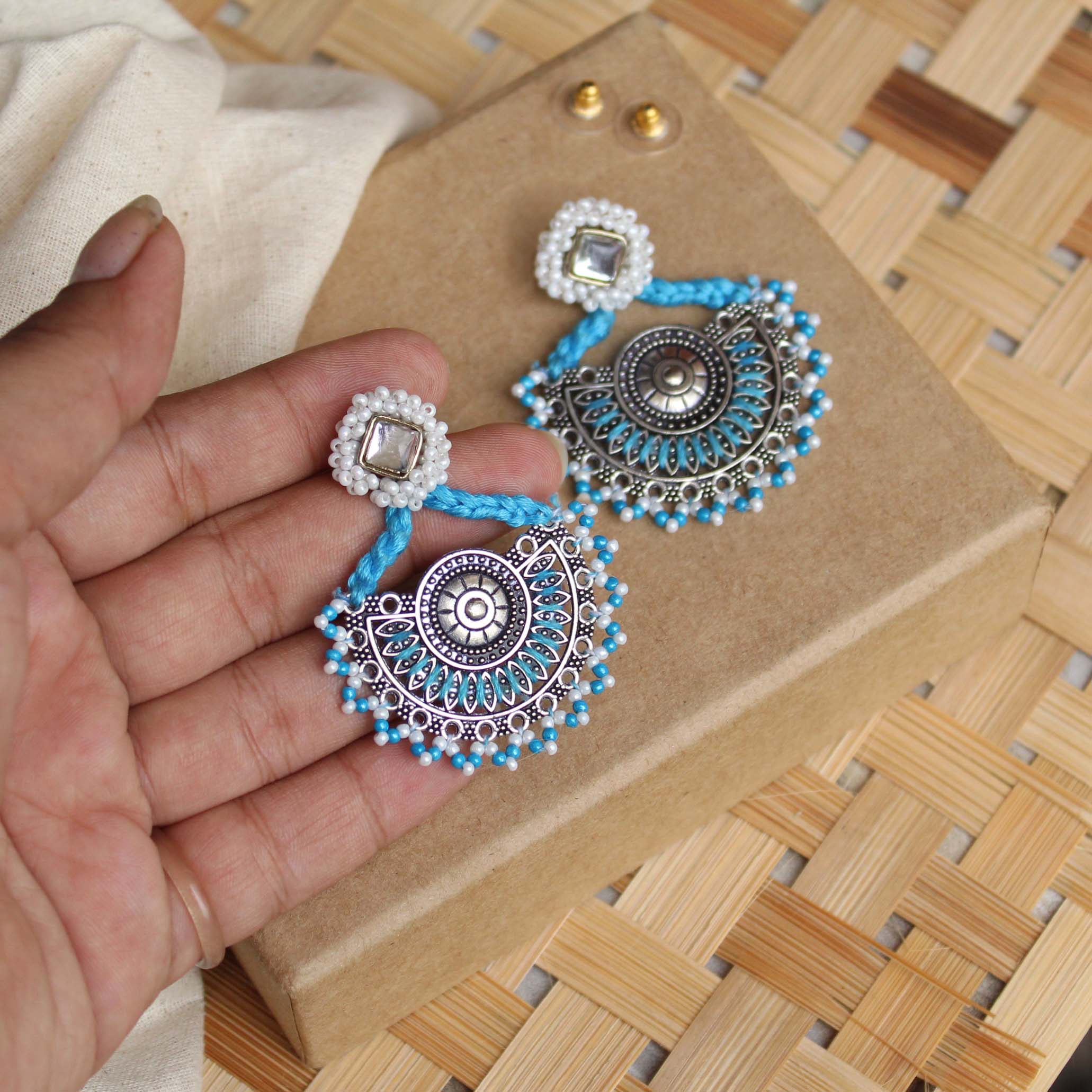 Indian Bollywood Style Big Blue Meenakari Pearl Jhumka Earring for Wedding  | eBay