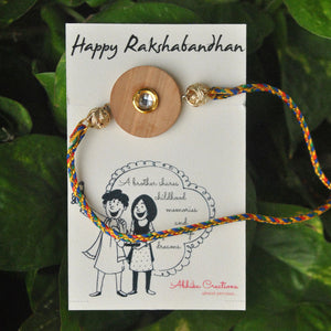 Kundan on wood Rakhi