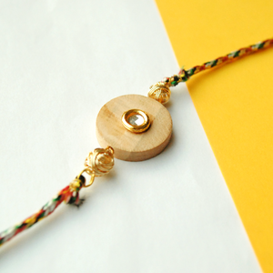 Kundan on wood Rakhi