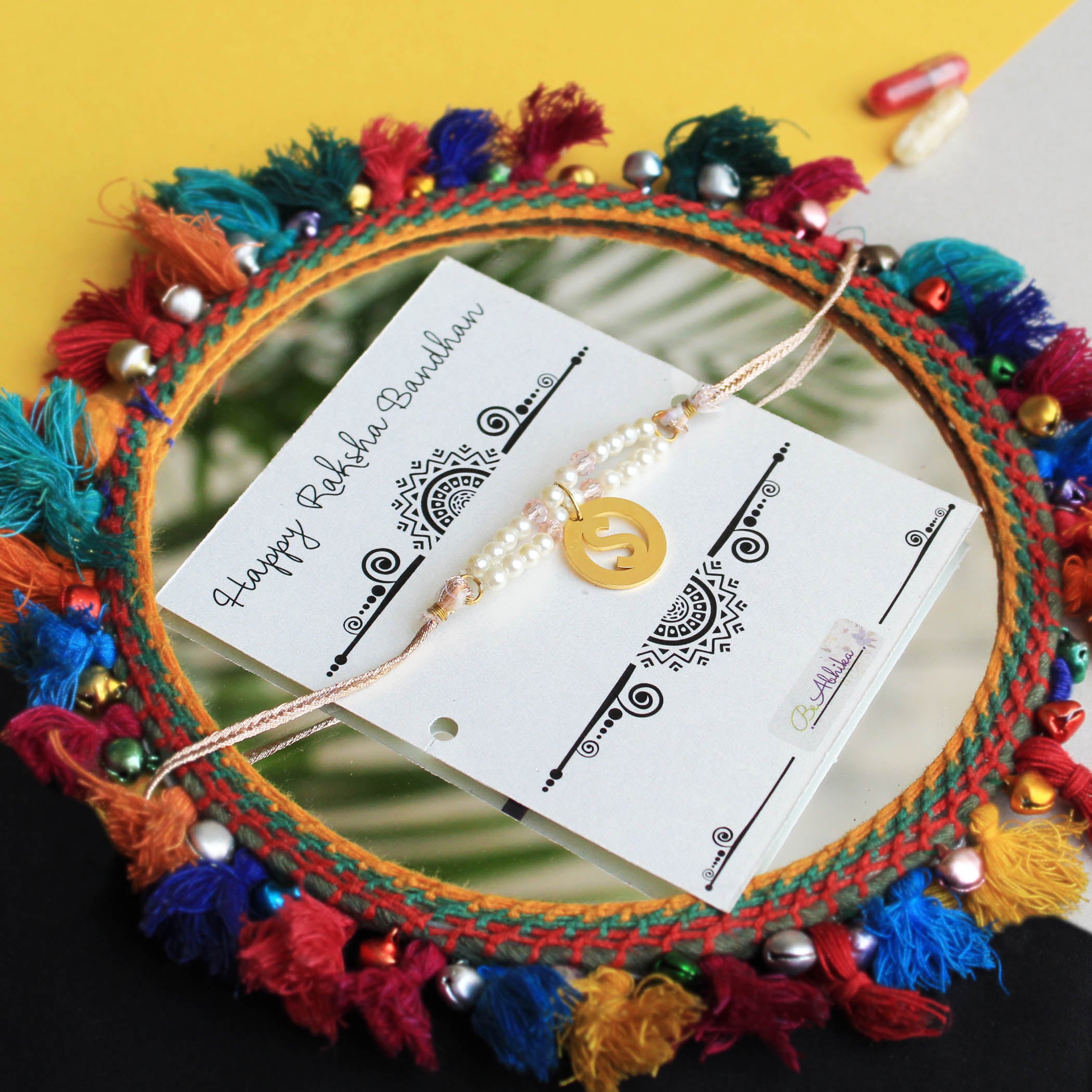 BeAbhika Bhai Bhabhi Rakhi Combo Set Designer Unique Rakshabandhan Rakhi Lumba Available In India At Best Price COD Express Shipping Send Rakhi Lumba To Abroad Personalised Initial Name Letter Customised Full Name Bhabhi Lumba Bracelet Rakhi