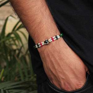 Green & Pink Beaded Rakhi