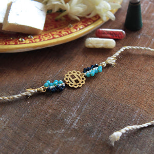 BeAbhika Blue Beads Personalised Name Initial Rakhi Customised Name Letter Alphabet Rakhi Lightweight Easy To Tie Rakhi Available At Best Price In India Online COD Available Send Rakhi To Brother Small Brother Big Brother Younger Brother Send Rakhi Abroad With Roli Chawal Capsules Designer Unqiue Famous 