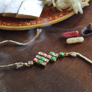 Vivid Kundan Rakhi