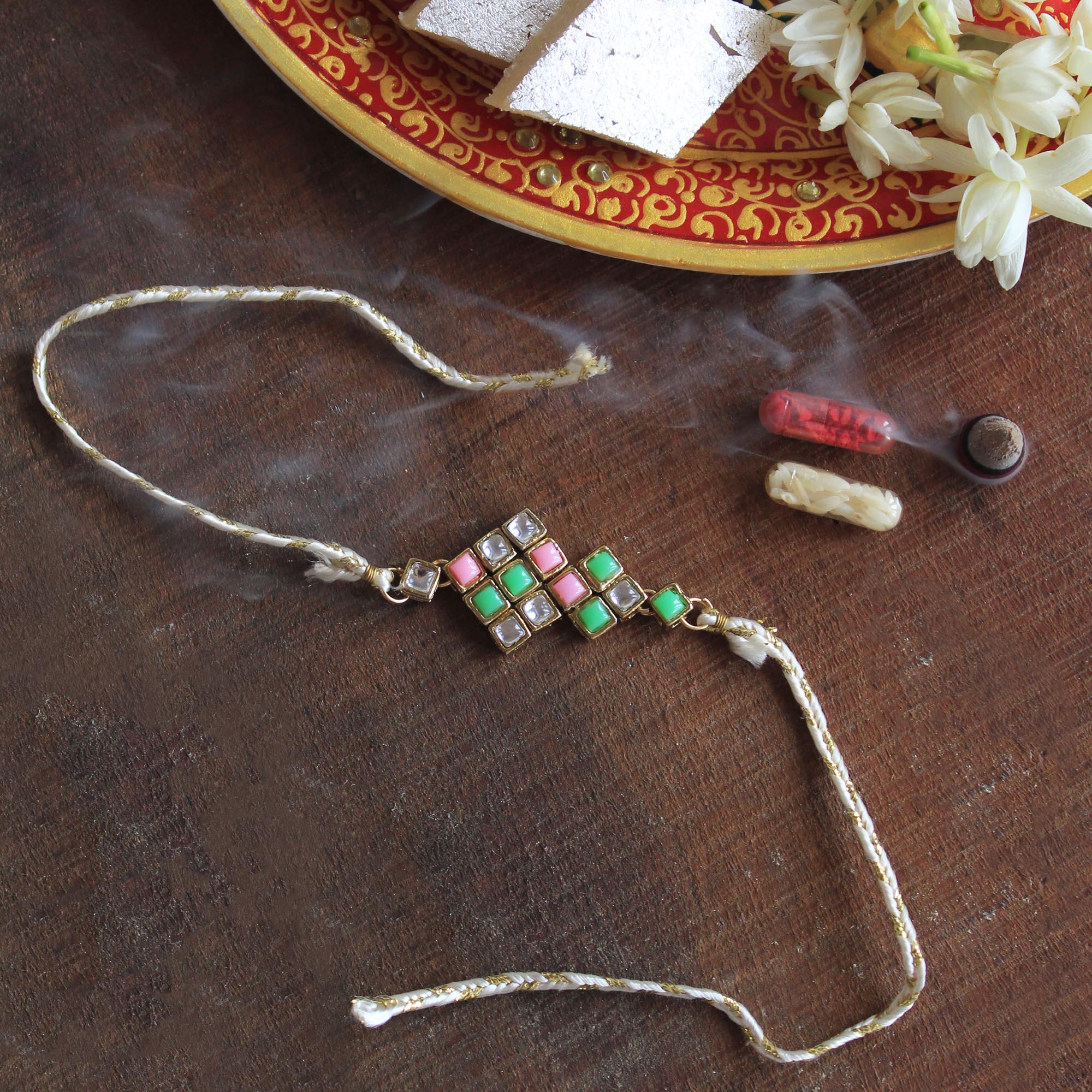 Vivid Kundan Rakhi