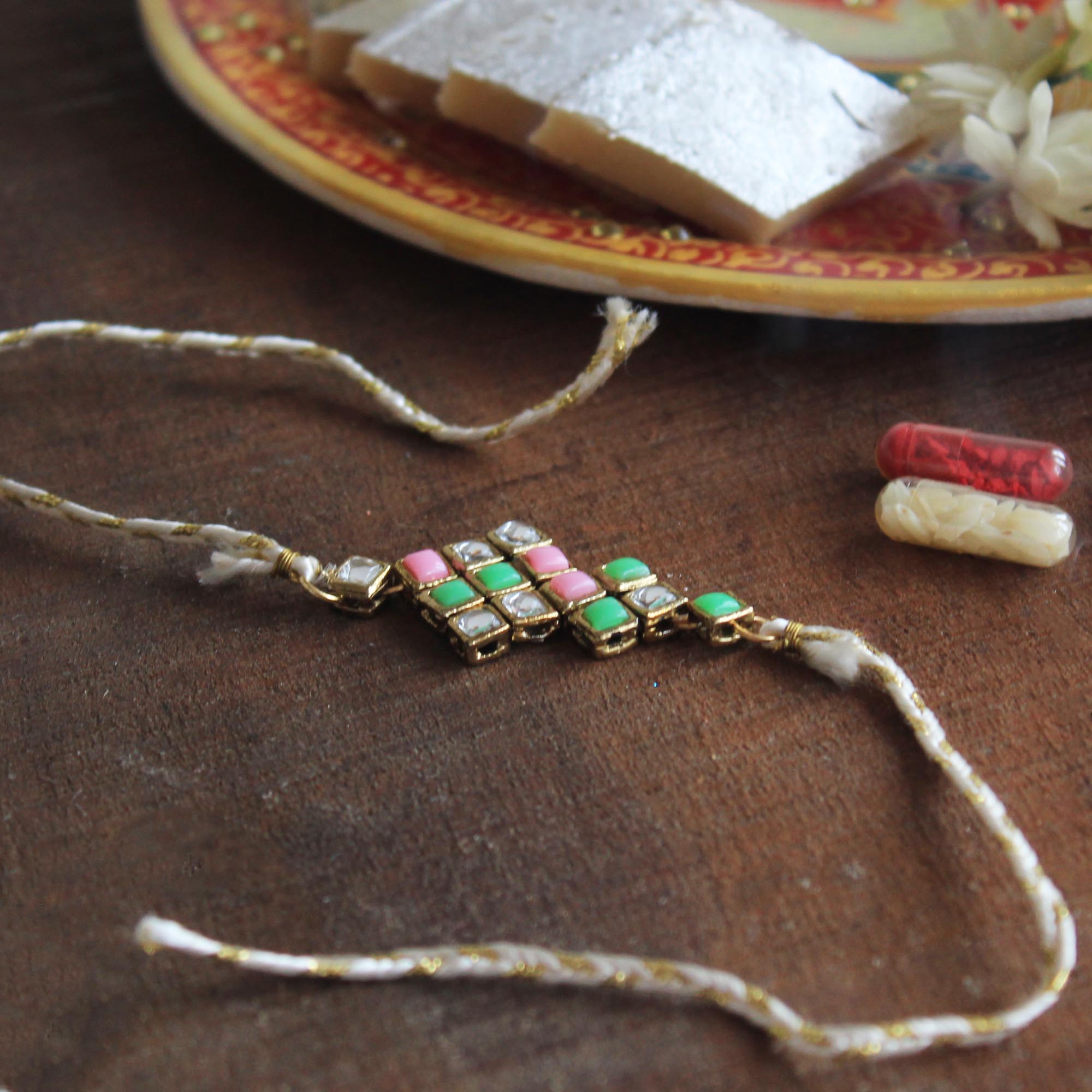 Vivid Kundan Rakhi