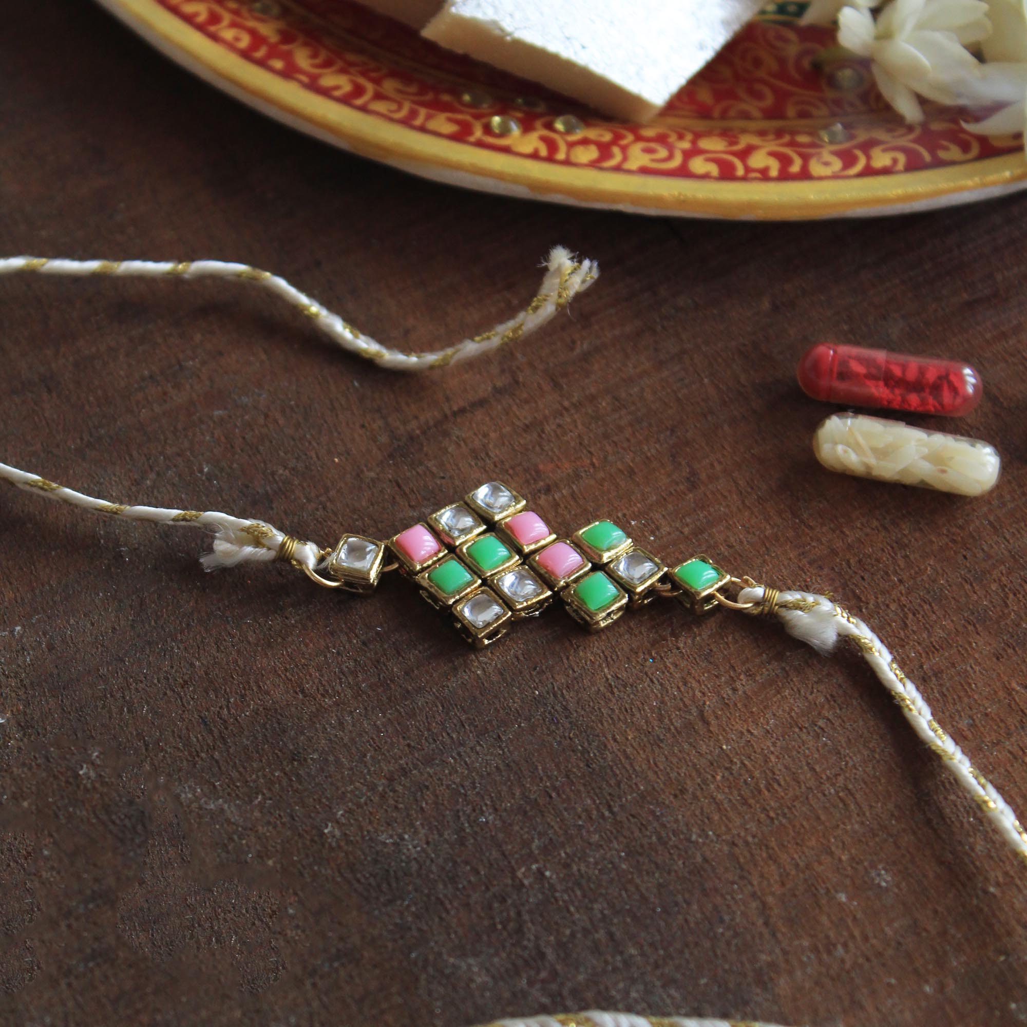 Vivid Kundan Rakhi
