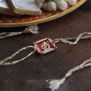 BeAbhika Gold Tone Earth Fire Nature Inspired Rakhi Red Acrylic Designer Unqiue Famous Rakhi Lightweight Easy To Tie Rakhi Available At Best Price In India Online COD Available Send Rakhi To Brother Small Brother Big Brother Younger Brother Send Rakhi Abroad With Roli Chawal Capsules
