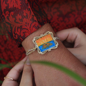 BeAbhika Hand Embroidered Rakhi Sunset Beach Lover Bro Rakhi With Fridge Magnet Designer Unqiue Famous Rakhi Lightweight Easy To Tie Rakhi Available At Best Price In India Online COD Available Send Rakhi To Brother Small Brother Big Brother Younger Brother Send Rakhi Abroad With Roli Chawal Capsules