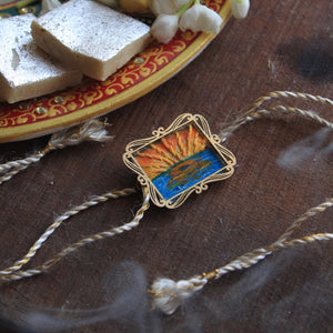 BeAbhika Hand Embroidered Rakhi Sunset Beach Lover Bro Rakhi With Fridge Magnet Designer Unqiue Famous Rakhi Lightweight Easy To Tie Rakhi Available At Best Price In India Online COD Available Send Rakhi To Brother Small Brother Big Brother Younger Brother Send Rakhi Abroad With Roli Chawal Capsules