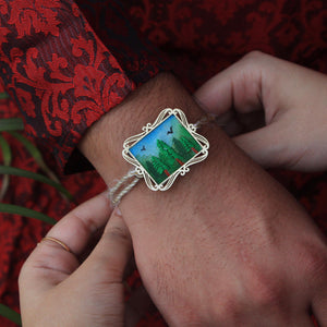 BeAbhika Hand Embroidered Rakhi Forest Lover Nature Lover Bro Rakhi With Fridge Magnet Designer Unqiue Famous Rakhi Lightweight Easy To Tie Rakhi Available At Best Price In India Online COD Available Send Rakhi To Brother Small Brother Big Brother Younger Brother Send Rakhi Abroad With Roli Chawal Capsules