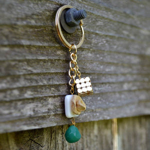 Cube Rose MOP Keychain - BeAbhika.com