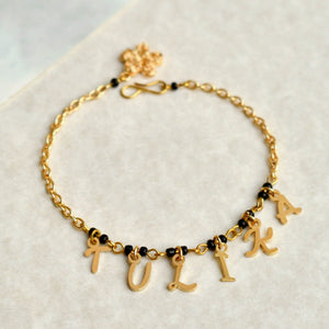 black beads mangalsutra bracelet