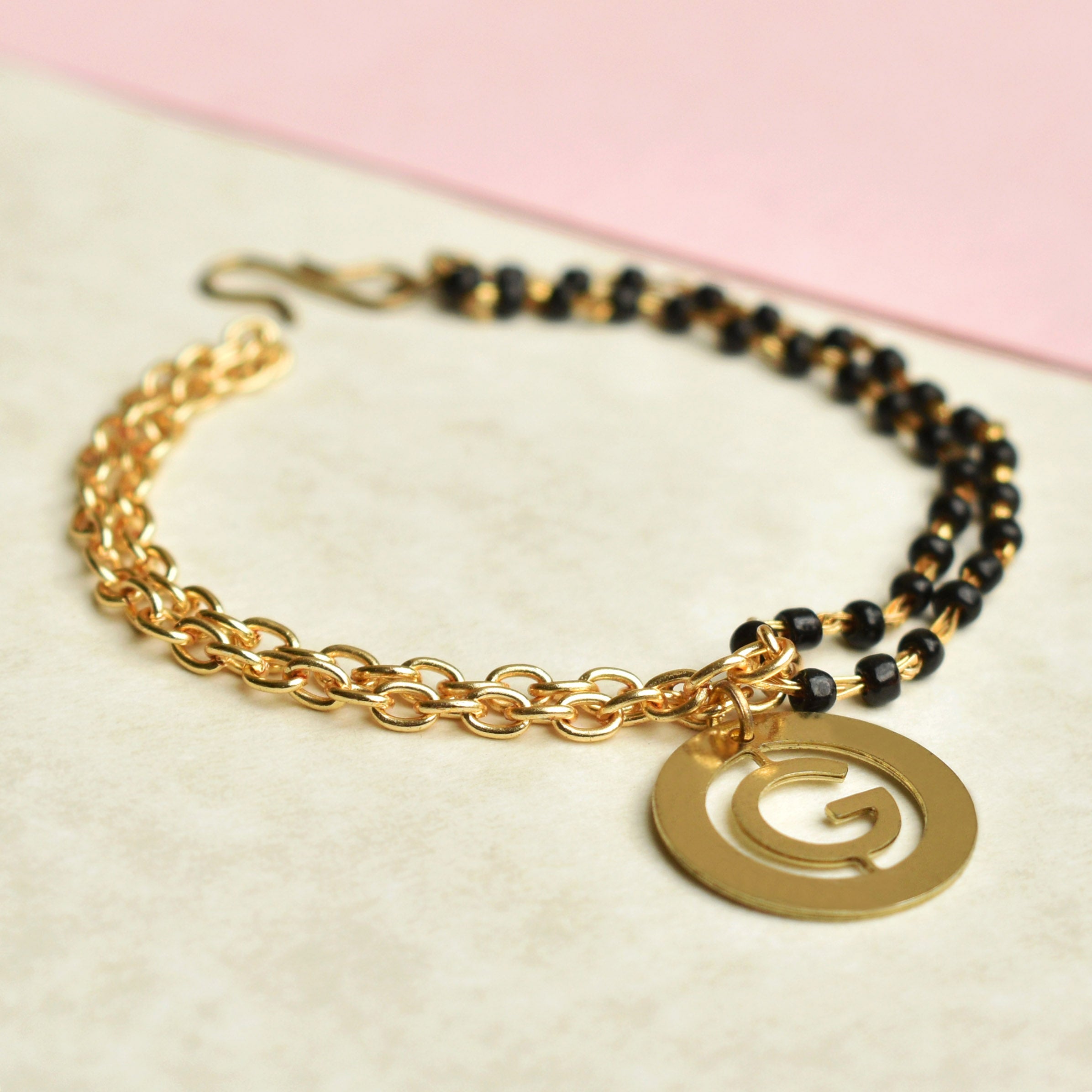 black beads mangalsutra bracelet