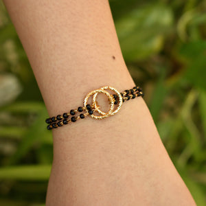 black beads mangalsutra bracelet Beabhika Black Color Bracelet Mangalsutra Bracelet Traditional Bracelet Modern Mangalsutra Bracelet Newly Wed Jewelry New Bride Gift Bride To Be Jewelry 1st Wedding Anniversay Gift For Wife Karvachauth Gift Online Cash On Delivery