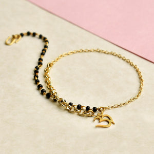 black beads mangalsutra bracelet