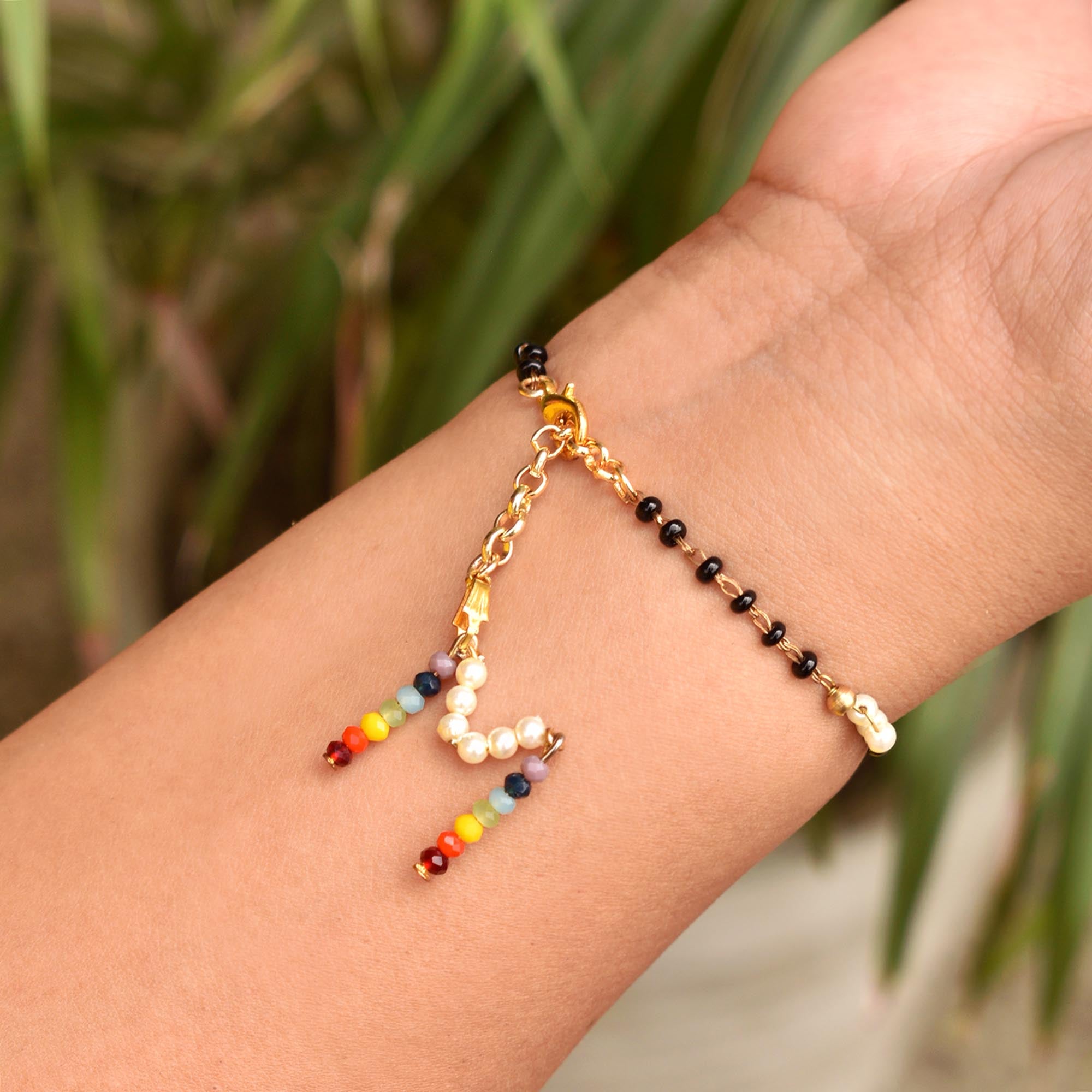 colorful beads mangalsutra bracelet