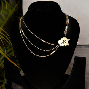 Lilac Asymmetric Layered State Necklace - BeAbhika.com