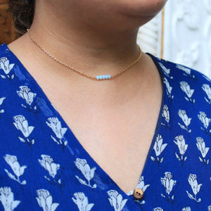 Blue Bar Choker Necklace - BeAbhika.com
