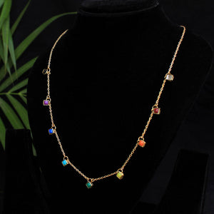 Multi Colored Enameled Kundan Necklace - BeAbhika.com