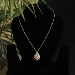 Leaf And Kundan Necklace - BeAbhika.com