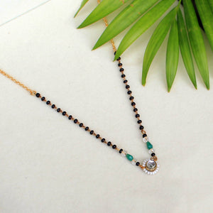 Gold tone black beads mangalsutra necklace for women traditional design perfect for daily wear designer bridal mangalsutra