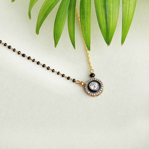 Gold tone black beads mangalsutra necklace for women traditional design perfect for daily wear designer bridal mangalsutra