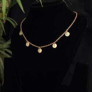 Glass Beads With Coins Necklace - BeAbhika.com