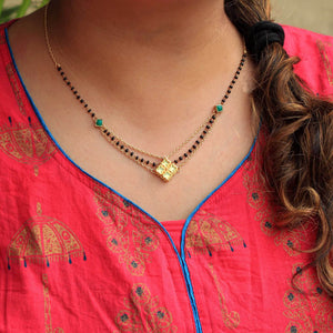 Gold tone black beads mangalsutra necklace for women traditional design perfect for daily wear designer bridal mangalsutra